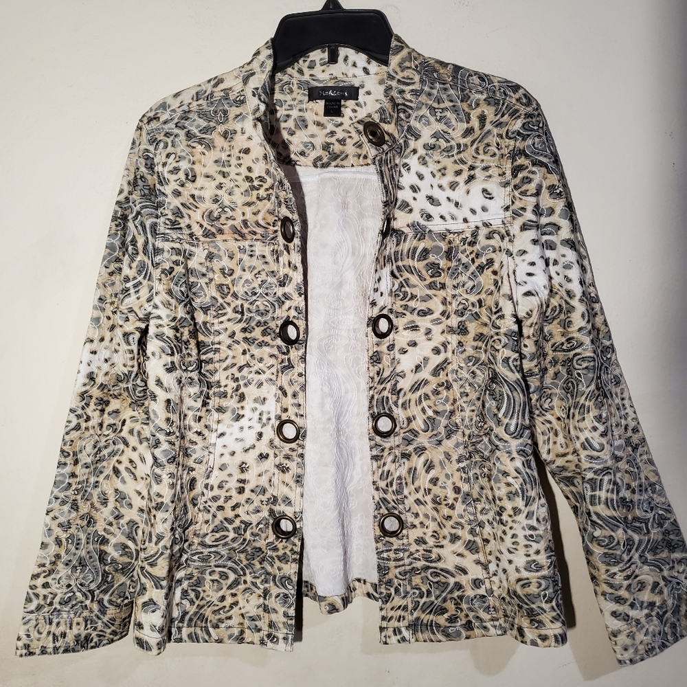 Mahtani Jacket Animal Print Embroidered Med